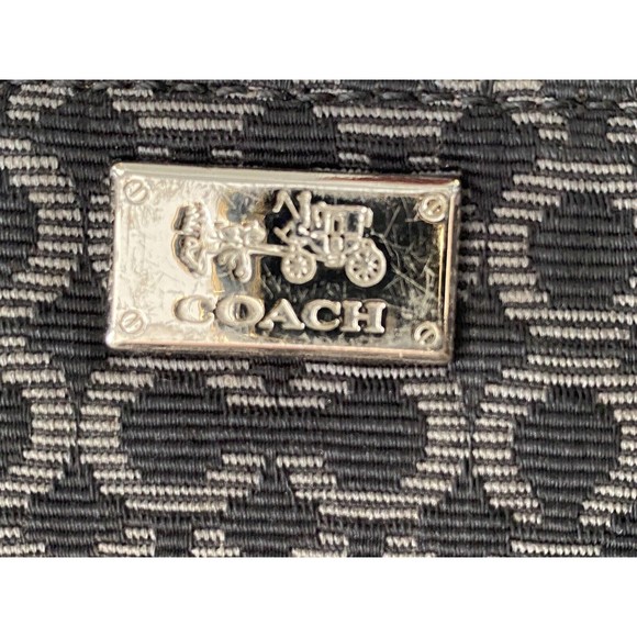 Coach Art Op Black & White Signature C Logo Leather Trim Wristlet Wallet - Picture 6 of 16